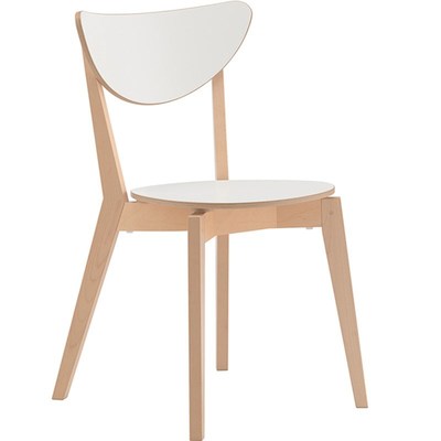 实木木简约现代风咖啡厅白色椅子