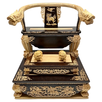 座椅雕花黑檀入桧木脱椅木雕