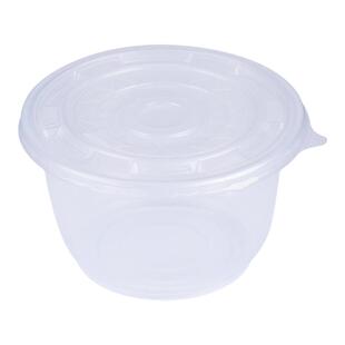 食品级一次性碗圆形透明塑料碗外卖饭盒打包餐盒饭碗加厚无盖商用