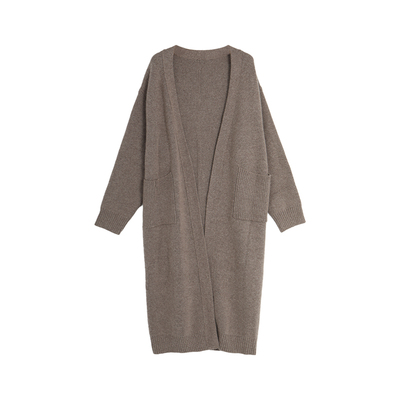 西町村屋慵懒感大口袋长款针织衫