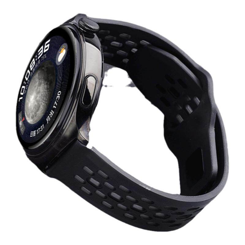 适用华为watch5手表带watch4pro透气GT6/5Pro氟橡胶watchgt4腕表带gt3/2Pro运动3Pronew智能男士高级夏季透气