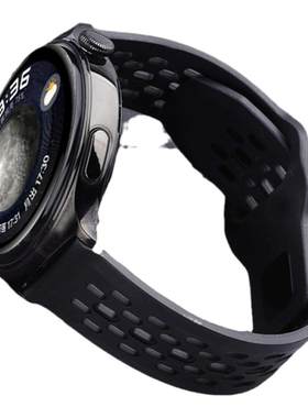 适用华为watch5手表带watch4pro透气GT6/5Pro氟橡胶watchgt4腕表带gt3/2Pro运动3Pronew智能男士高级夏季透气