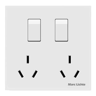 86型二开六孔10A三三插带开关独立控制插座面板墙壁通用暗装家用
