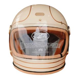 Heygo黑狗Penguin海鸟头盔复古全盔台湾复古摩托头盔电动车盔