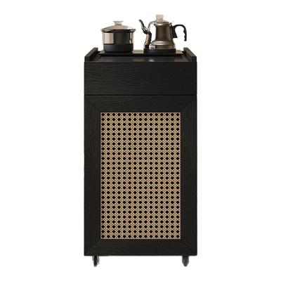 茶水柜客厅靠墙实木诧寂风黑色