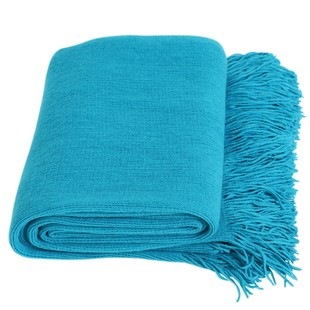 北欧小清新毛毯流苏沙发毯轻奢披肩盖毯床尾毯民宿绿色毯子床尾巾