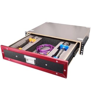 机柜抽屉2U功放机柜抽屉带话筒棉线材收纳抽屉网络机箱19英寸抽屉