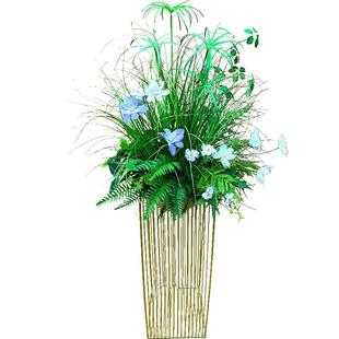 喜语高档落地芦苇绿植花艺公司商场前台装饰花橱窗样板间植物隔断