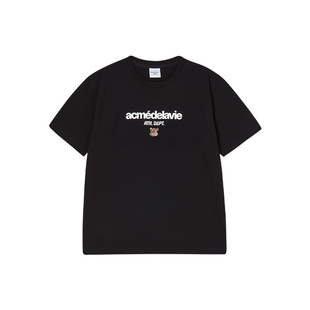 ADLV崔叡娜YENA同款基础款AC小标短袖新款纯棉T恤夏男女上衣体恤