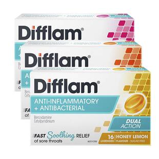 Difflam澳洲进口咽炎润喉糖消炎止痛喉咙痛咽喉炎润喉片含片0糖