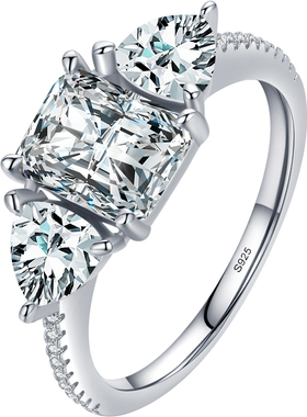 modians925纯银镶嵌钻石戒指女