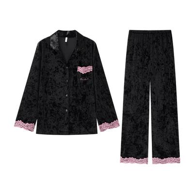 情侣金丝绒秋冬款家居服睡衣套装