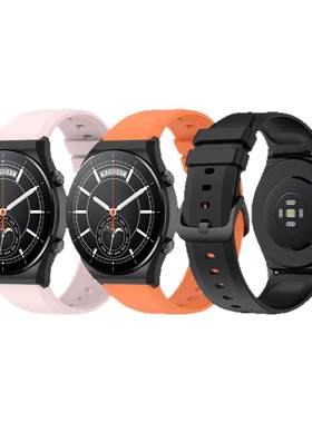 适用于小米Watch S1手表表带保护壳Color智能运动手表链防水替换带S1专用22mm腕带硅胶表带46mm男女时尚配件