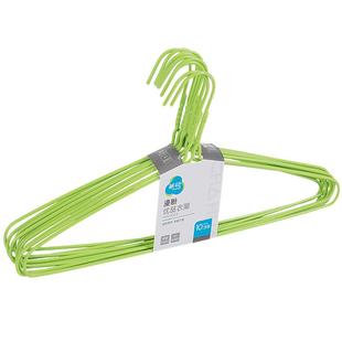 茶花防滑金属衣架儿童中大童铁丝浸塑家用防风晾衣架子衣服挂衣撑