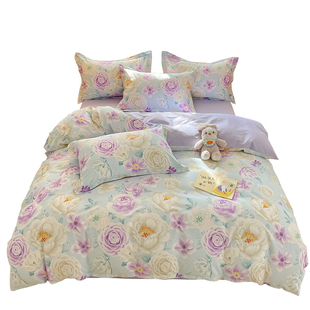 2026新款%100全棉磨毛四件套轻奢高端斜纹纯棉单人床笠三件套床品