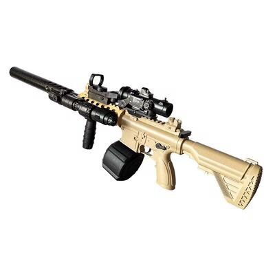 M416电动连发玩具枪没电可玩