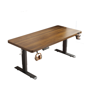 实木升降电脑桌电竞桌家用书桌儿童学习桌卧室办公桌可升降工作台