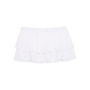 荒荒家白色花边叠穿裙帘2026春秋新款韩版高腰层次感蓬蓬半身裙女