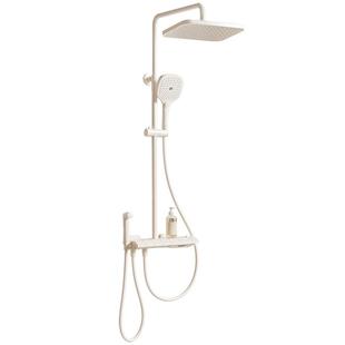 箭牌卫浴奶油风淋浴花洒套装家用智能恒温卫生间钢琴按键增压喷头