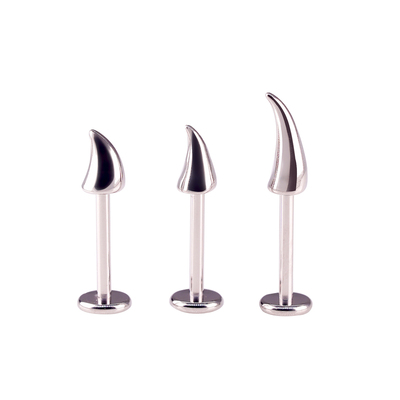 F136钛合金恶魔之角内螺纹耳钉