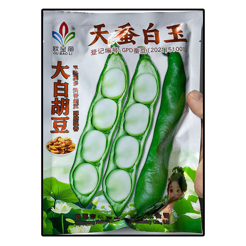 天蚕白玉大白蚕豆胡豆蔬菜种子孑籽绿色南豆佛豆罗汉豆兰花豆高产