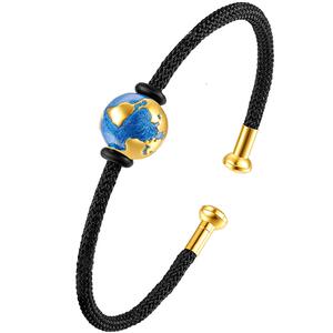 蜜金珠宝黄金串珠足金5D个性八大行星珐琅转运珠吊坠HGG1102计件Y