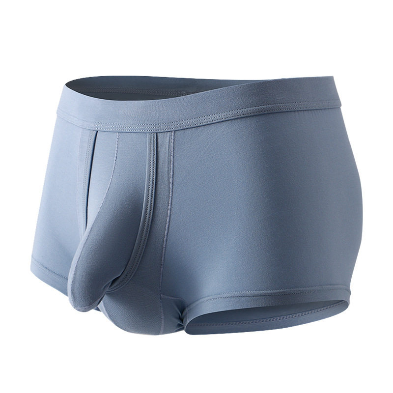 抢蛋分离男士免脱开口内裤性感房事方便加长防磨腿透气大码运动风
