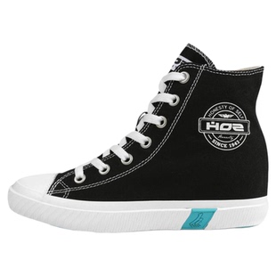 HOZ后街帆布鞋新款平底高帮隐形内增高女鞋休闲小白鞋正品1326540