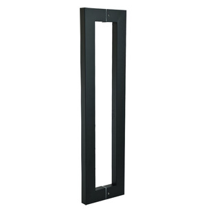 玻璃门拉手不锈钢方管黑钛烤漆拉丝单弯大把手办公室推拉配件