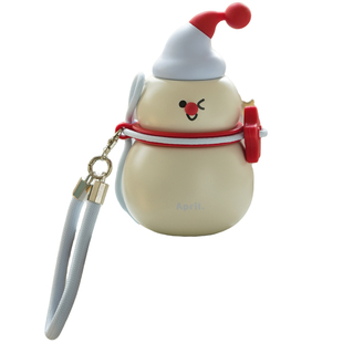 April葫芦保温杯小巧便携水壶可爱雪人杯子吸管水杯生日礼物女生