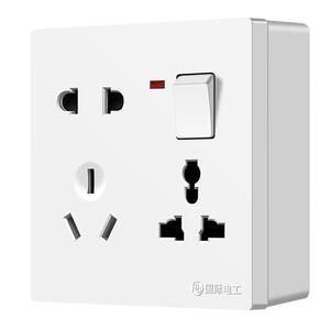 86型明装一开八8孔插座带开关面板墙壁16a安大功率空调专用多功能