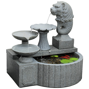 汉韵堂鱼尾狮流水摆件鱼池造景户外花园庭院阳台循环水系景观鱼缸
