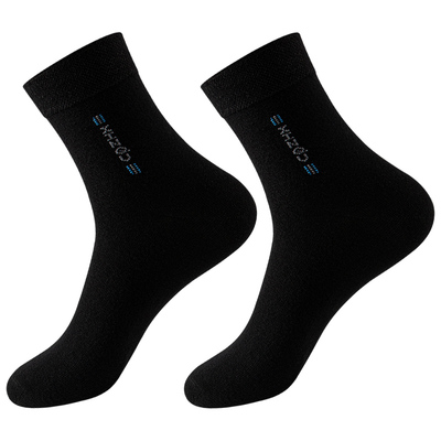 黑色袜子男款中长筒纯棉袜秋冬款