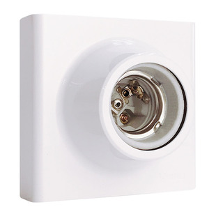 公牛灯座E27螺口家用明装86型灯头LED灯泡底座螺纹口日光灯盘灯口