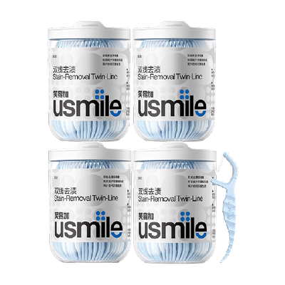 usmile一次性便携牙线棒50支*4盒