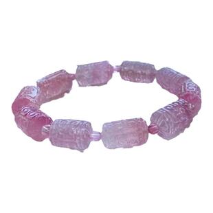 碧玺回纹珠手链女保真老矿天然饰品珠冰种桶珠路路通手串男