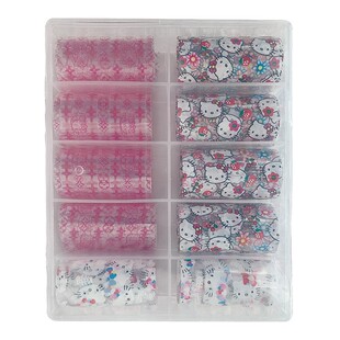 美甲凯蒂猫转印纸12格网红爆款可爱卡通kitty猫图案贴纸指甲装饰