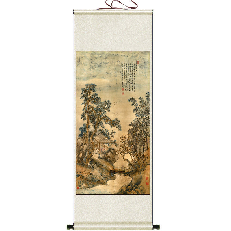 金农墨梅图名家花鸟挂画陈少梅梅花仕女丝绸卷轴喜上眉梢国画名家