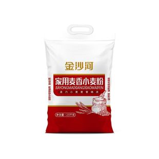 金沙河麦香小麦粉5斤中筋面粉家用白面面食品馒头包子饺子炸鸡粉