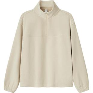 森马卫衣男摇粒绒冬季半开襟绣花情侣装时尚百搭立领上衣中性休闲