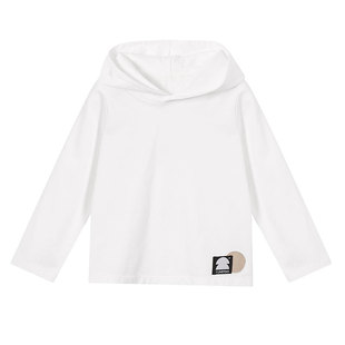 允儿妈女童春季韩系连帽纯棉长袖T恤 宝宝2026新款打底衫儿童上衣