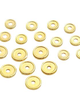 18K包金保色麻点凹面8mm平片隔片手链项链隔珠DIY饰品垫片耳配件