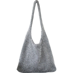 ins博主BlingBling亮闪闪单肩腋下包 秋冬韩系时尚潮女编织针织包