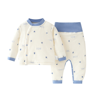 婴儿衣服秋冬新款春装婴幼儿睡衣小月龄宝宝保暖内衣夹棉分体套装