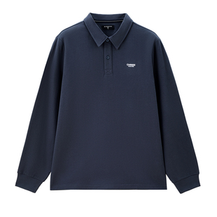 佐丹奴复古运动风Polo衫男纯棉字母刺绣通勤翻领长袖上衣13014604