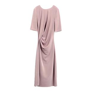 OFFIY-干枯玫瑰 醋酸针织独特设计高端气质中袖连衣裙女夏新款