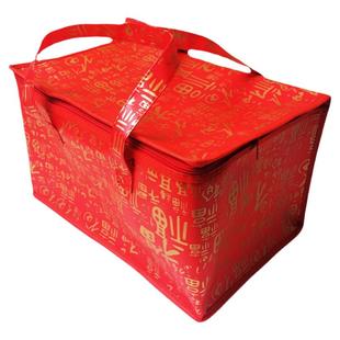 现货手提保温袋无纺布覆膜百福字样保温包环保铝箔保鲜袋冷藏冰包