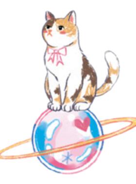 再变纹身贴星球猫防水少女可爱