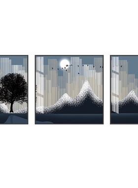 北欧风格沙发背景墙客厅装饰画