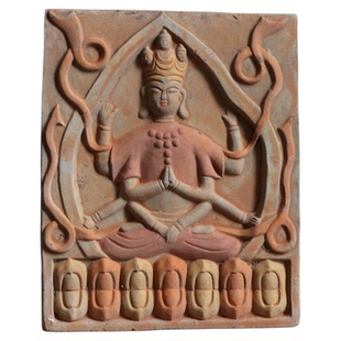 仿古佛像砖画像砖摆件古建筑装饰壁画收藏艺术品文物复制砖雕陶器